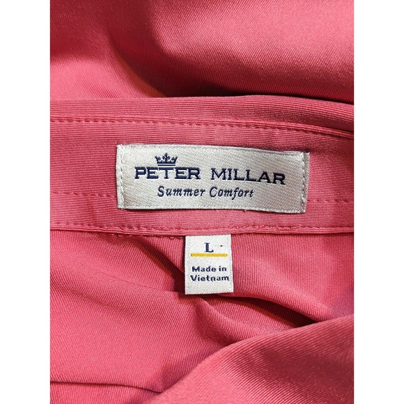 Peter Millar Golf Polo Shirt Mens Size Large L Summer Comfort Pink Activewear - Picture 9 of 10